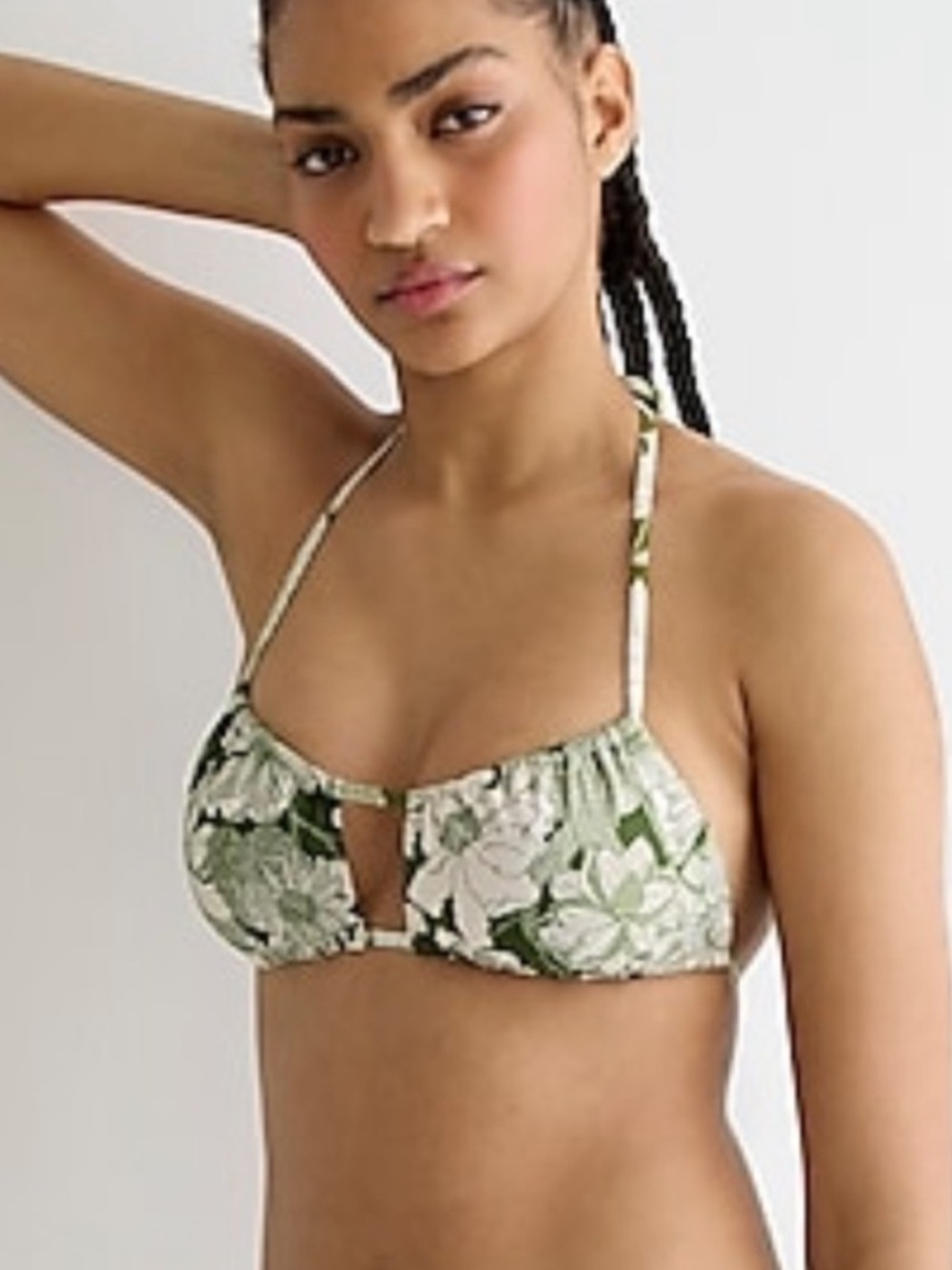J. Crew Green Floral Bikini Set
